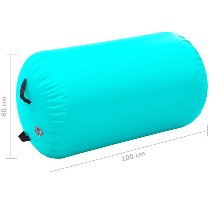 Uppblåsbar gymnastikrulle med pump PVC grön vidaXL 100 x 60 cm – bild 11