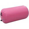 Uppblåsbar gymnastikrulle med pump PVC rosa vidaXL 120 x 90 cm – miniatyr 2