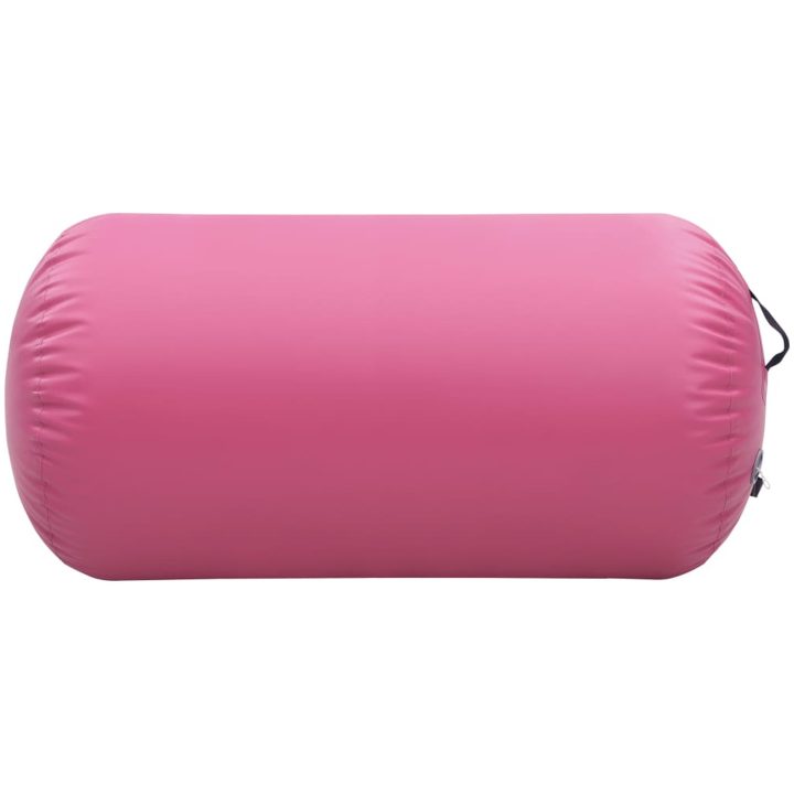 Uppblåsbar gymnastikrulle med pump PVC rosa vidaXL 120 x 90 cm – bild 3