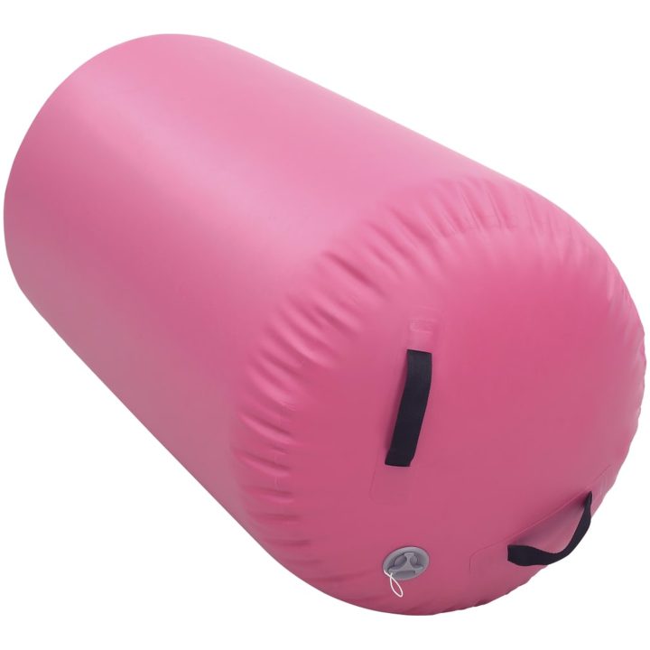 Uppblåsbar gymnastikrulle med pump PVC rosa vidaXL 120 x 90 cm – bild 4