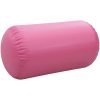 Uppblåsbar gymnastikrulle med pump PVC rosa vidaXL 120 x 90 cm – miniatyr 5