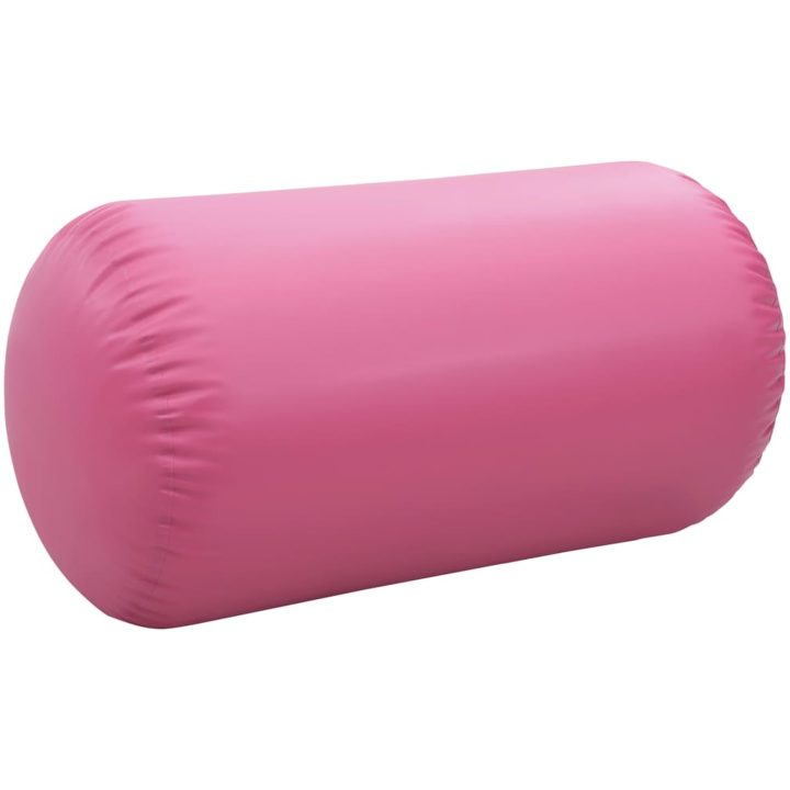Uppblåsbar gymnastikrulle med pump PVC rosa vidaXL 120 x 90 cm – bild 5