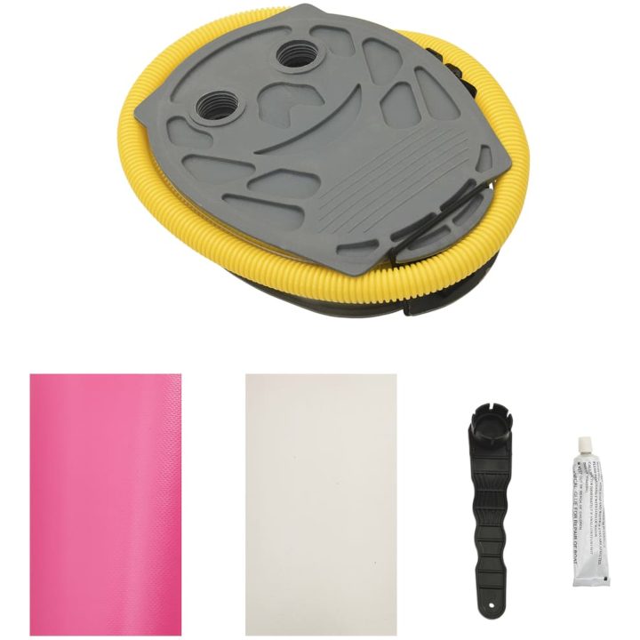 Uppblåsbar gymnastikrulle med pump PVC rosa vidaXL 120 x 90 cm – bild 9