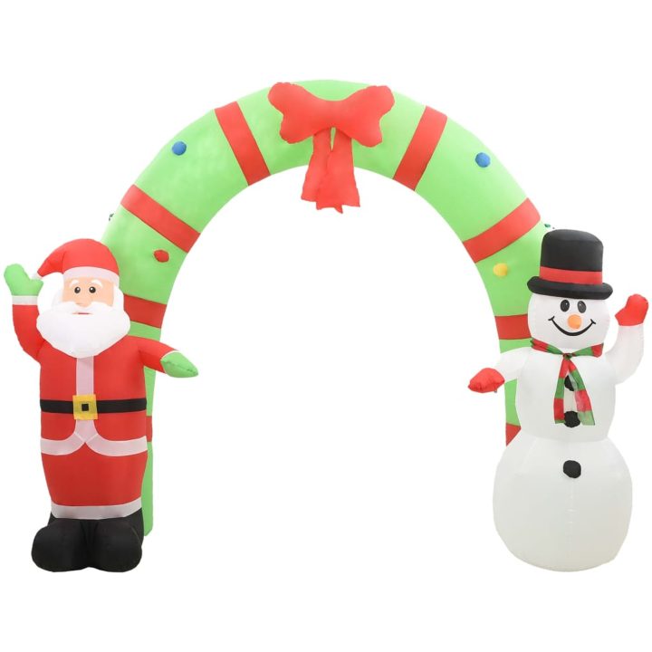 Uppblåsbar juldekoration jultomte & snögubbe LED 223 cm vidaXL – bild 2