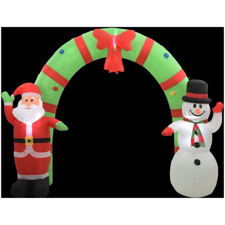 Uppblåsbar juldekoration jultomte & snögubbe LED 223 cm vidaXL – bild 3