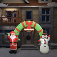Uppblåsbar juldekoration jultomte & snögubbe LED 223 cm vidaXL