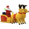 Uppblåsbar juldekoration tomte och ren LED 130 cm vidaXL 130 cm – miniatyr 3