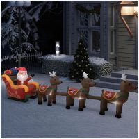 Uppblåsbar juldekoration tomte och ren LED 490 cm vidaXL