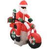 Uppblåsbar jultomte på motorcykel LED IP44 160 cm vidaXL – miniatyr 2