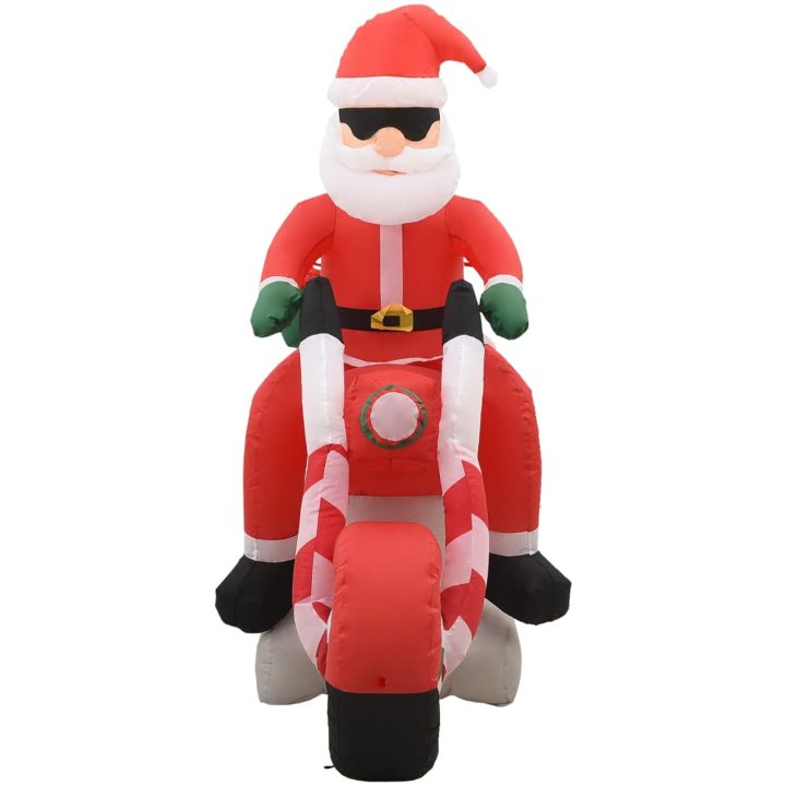 Uppblåsbar jultomte på motorcykel LED IP44 160 cm vidaXL – bild 4