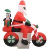 Uppblåsbar jultomte på motorcykel LED IP44 160 cm vidaXL – miniatyr 5