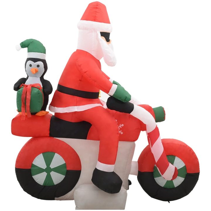 Uppblåsbar jultomte på motorcykel LED IP44 160 cm vidaXL – bild 5