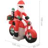 Uppblåsbar jultomte på motorcykel LED IP44 160 cm vidaXL – miniatyr 9