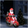Uppblåsbar jultomte på motorcykel LED IP44 160 cm vidaXL – miniatyr 1