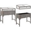 Upphöjd odlingsbädd med växthus 110x54x120 cm massivt granträ vidaXL – miniatyr 4