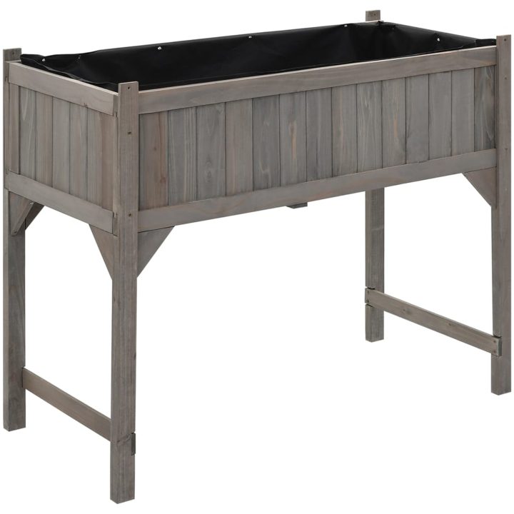 Upphöjd odlingsbädd med växthus 110x54x120 cm massivt granträ vidaXL – bild 6