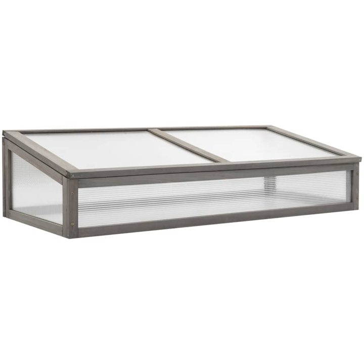 Upphöjd odlingsbädd med växthus 110x54x120 cm massivt granträ vidaXL – bild 8
