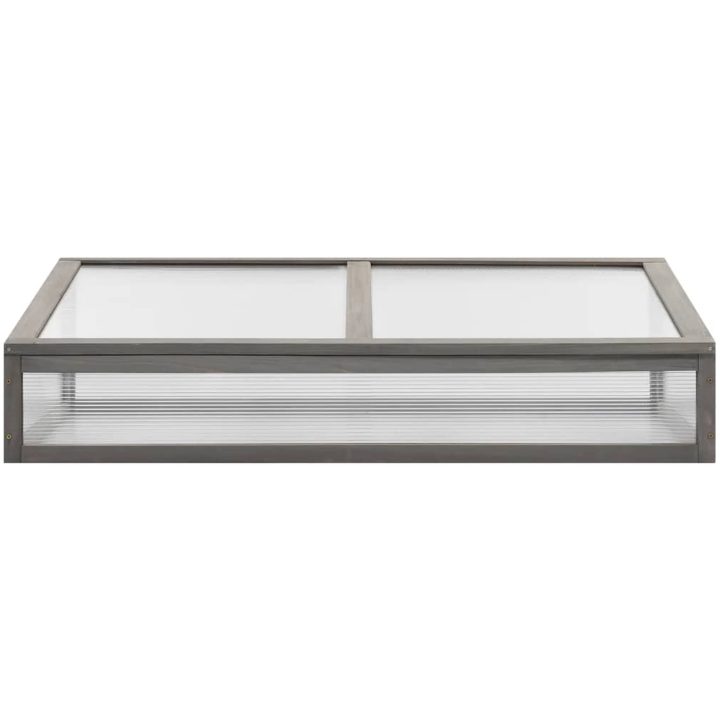 Upphöjd odlingsbädd med växthus 110x54x120 cm massivt granträ vidaXL – bild 9
