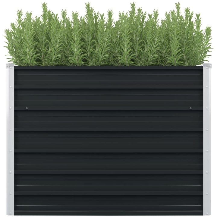 Upphöjd odlingslåda antracit 100x100x77 cm galvaniserat stål vidaXL – bild 2