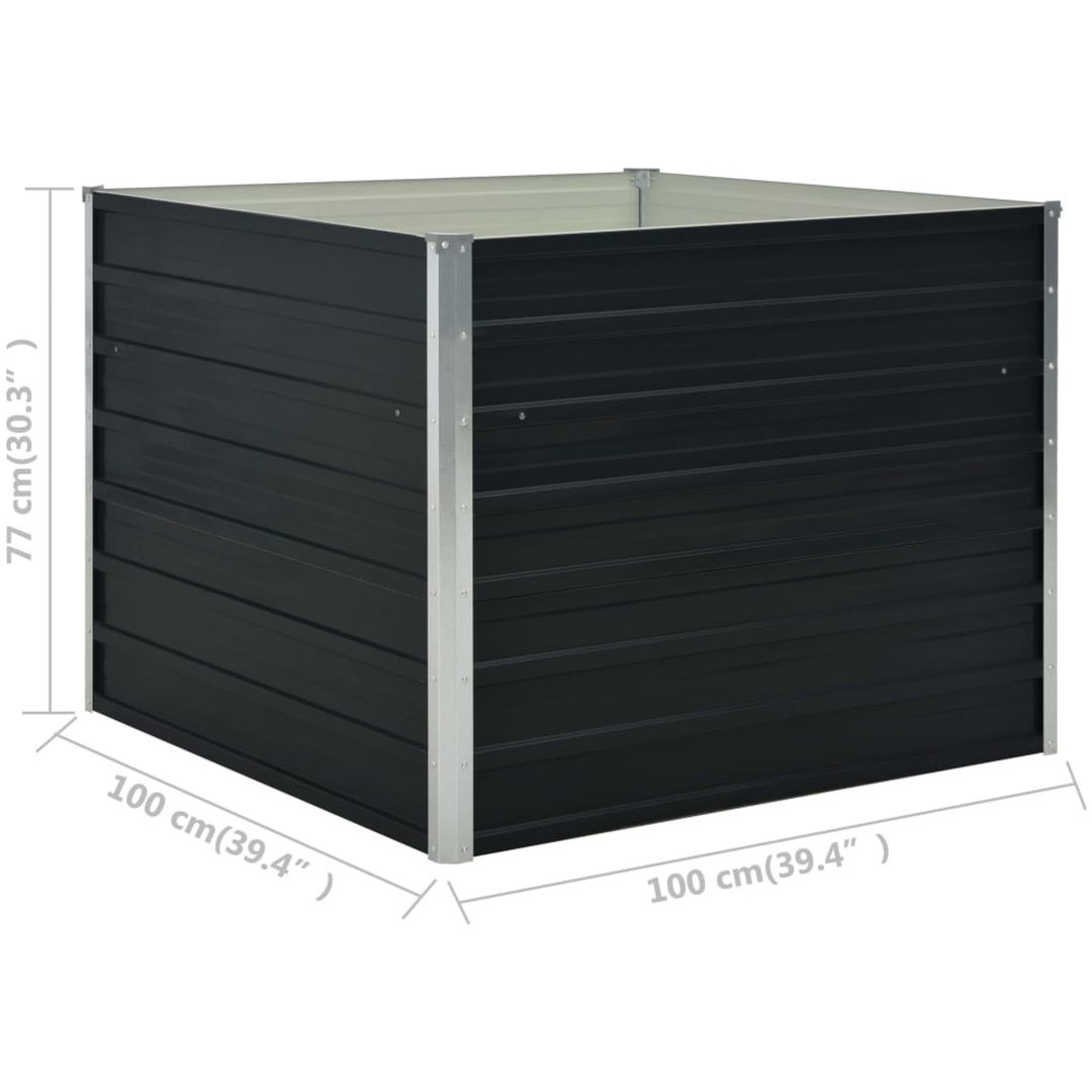Upphöjd odlingslåda antracit 100x100x77 cm galvaniserat stål vidaXL – bild 7