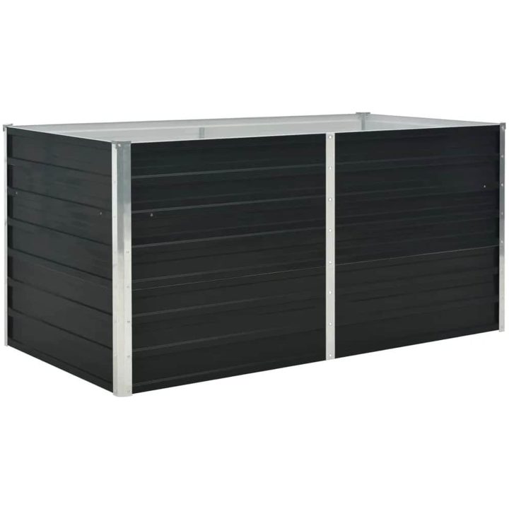 Upphöjd odlingslåda antracit galvaniserat stål vidaXL 160 x 80 x 77 cm – bild 2