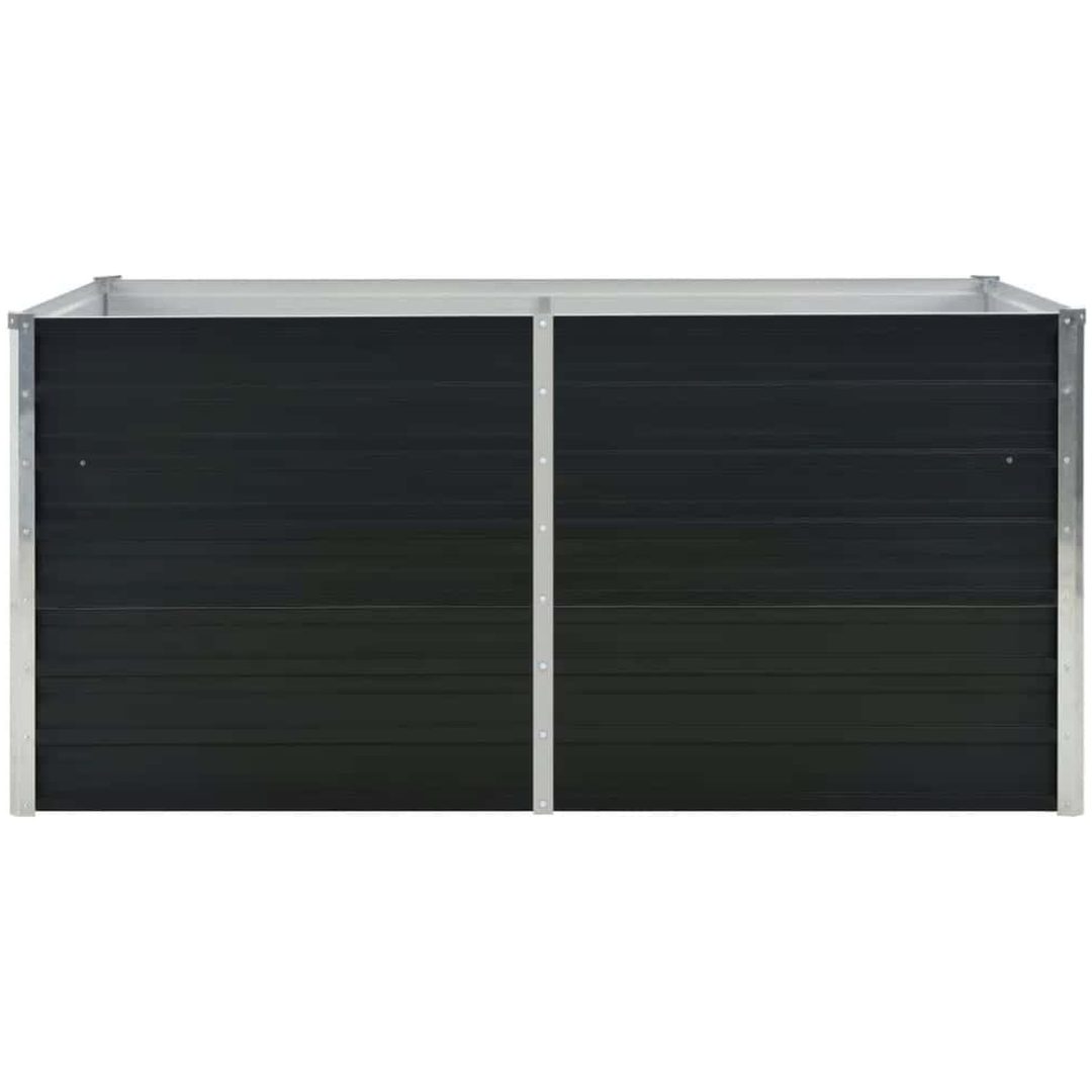 Upphöjd odlingslåda antracit galvaniserat stål vidaXL 160 x 80 x 77 cm – bild 4