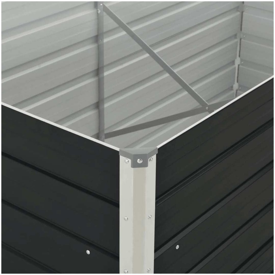 Upphöjd odlingslåda antracit galvaniserat stål vidaXL 160 x 80 x 77 cm – bild 6