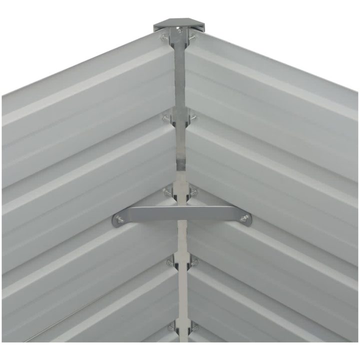 Upphöjd odlingslåda antracit galvaniserat stål vidaXL 160 x 80 x 77 cm – bild 7