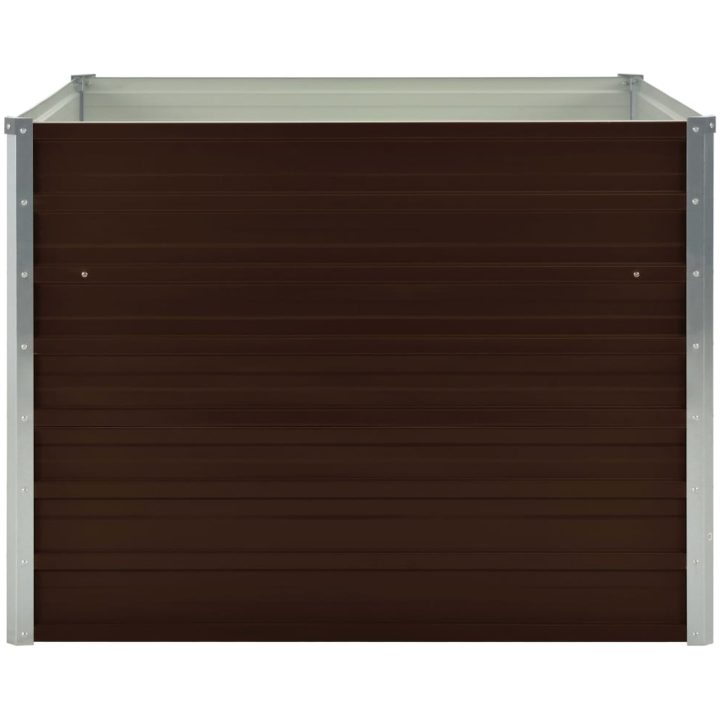 Upphöjd odlingslåda brun 100x100x77 cm galvaniserat stål vidaXL – bild 4