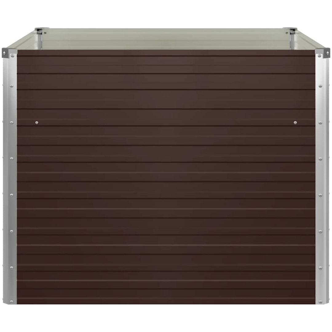 Upphöjd odlingslåda brun 100x100x77 cm galvaniserat stål vidaXL – bild 6