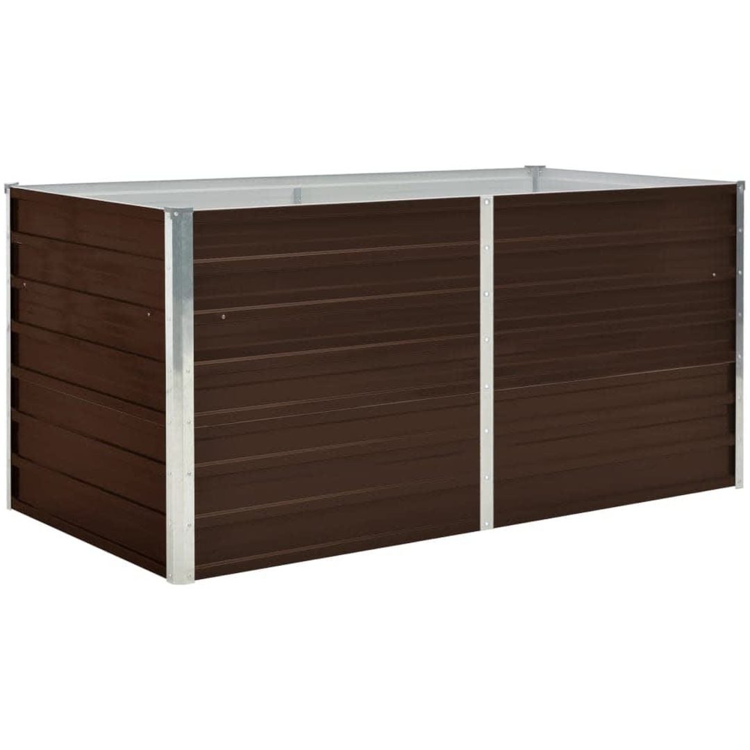 Upphöjd odlingslåda brun galvaniserat stål vidaXL 160 x 80 x 77 cm – bild 2