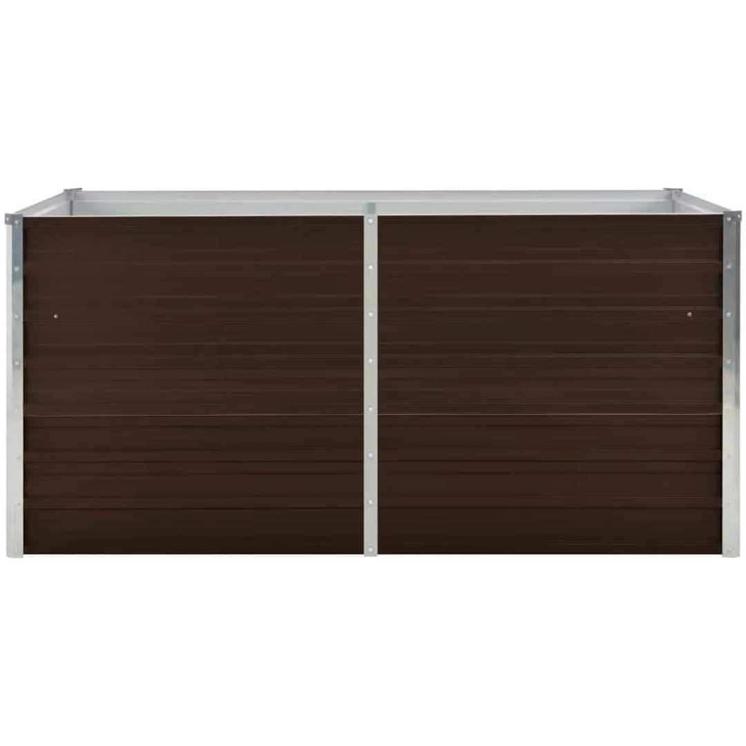 Upphöjd odlingslåda brun galvaniserat stål vidaXL 160 x 80 x 77 cm – bild 4