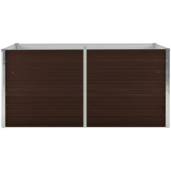 Upphöjd odlingslåda brun galvaniserat stål vidaXL 160 x 80 x 77 cm – bild 4