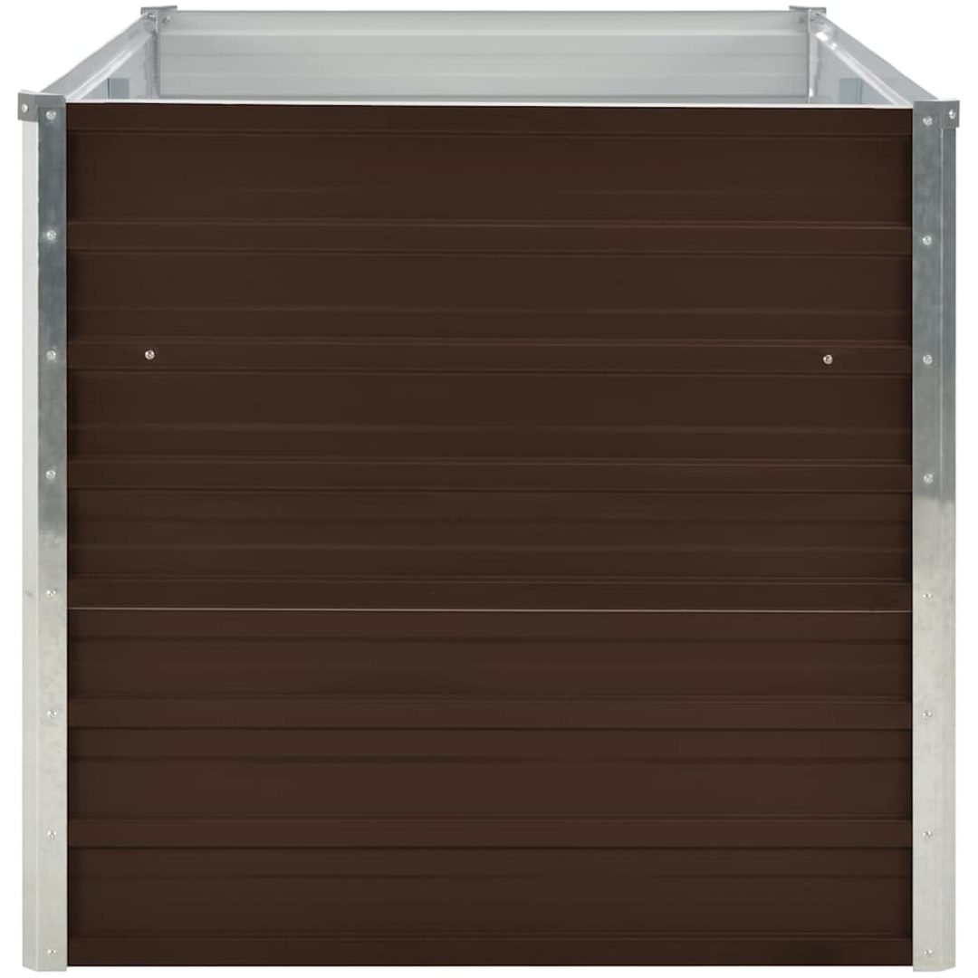 Upphöjd odlingslåda brun galvaniserat stål vidaXL 160 x 80 x 77 cm – bild 5