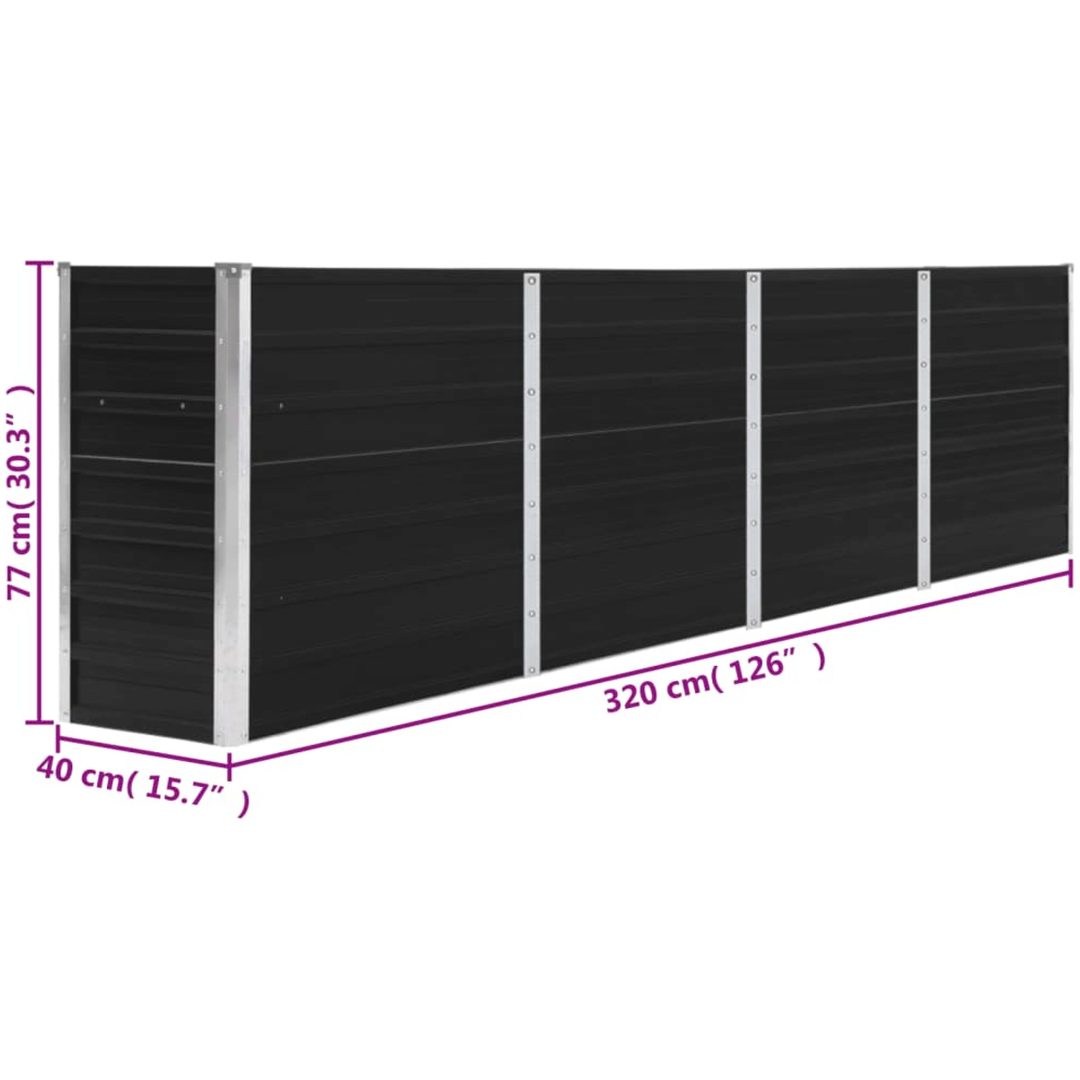 Upphöjd odlingslåda galvaniserat stål antracit vidaXL 320 x 40 x 77 cm – bild 7