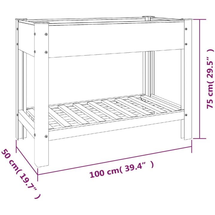 Upphöjd odlingslåda grå WPC vidaXL 100 x 50 x 75 cm – bild 7