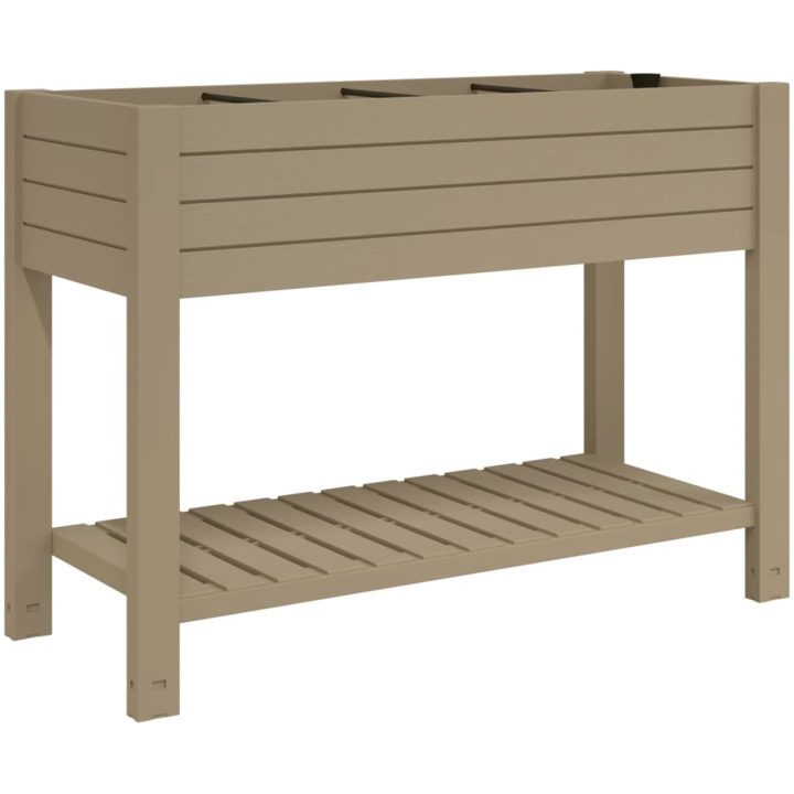 Upphöjd odlingslåda ljusbrun 110x45x79 cm polypropen vidaXL – bild 2