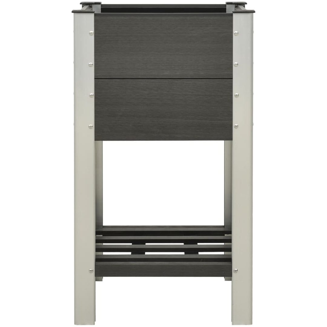 Upphöjd odlingslåda med hylla WPC grå vidaXL 50 x 50 x 90 cm – bild 2