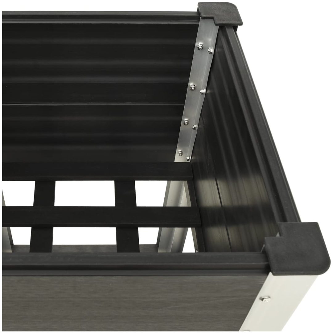 Upphöjd odlingslåda med hylla WPC grå vidaXL 50 x 50 x 90 cm – bild 3