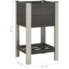 Upphöjd odlingslåda med hylla WPC grå vidaXL 50 x 50 x 90 cm – miniatyr 5