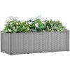Upphöjd odlingslåda med självbevattning grå vidaXL 100 x 43 x 33 cm – miniatyr 1