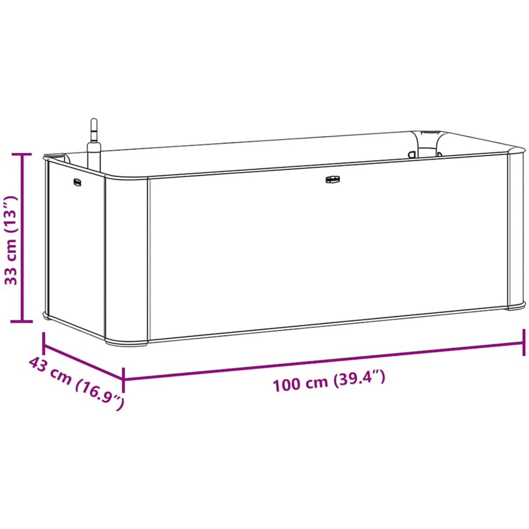 Upphöjd odlingslåda med självbevattning mocka vidaXL 100 x 43 x33 cm – bild 8