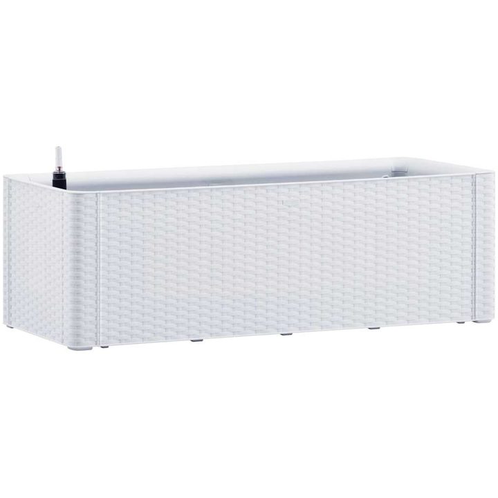 Upphöjd odlingslåda med självbevattning vit vidaXL 100 x 43 x 33 cm – bild 2