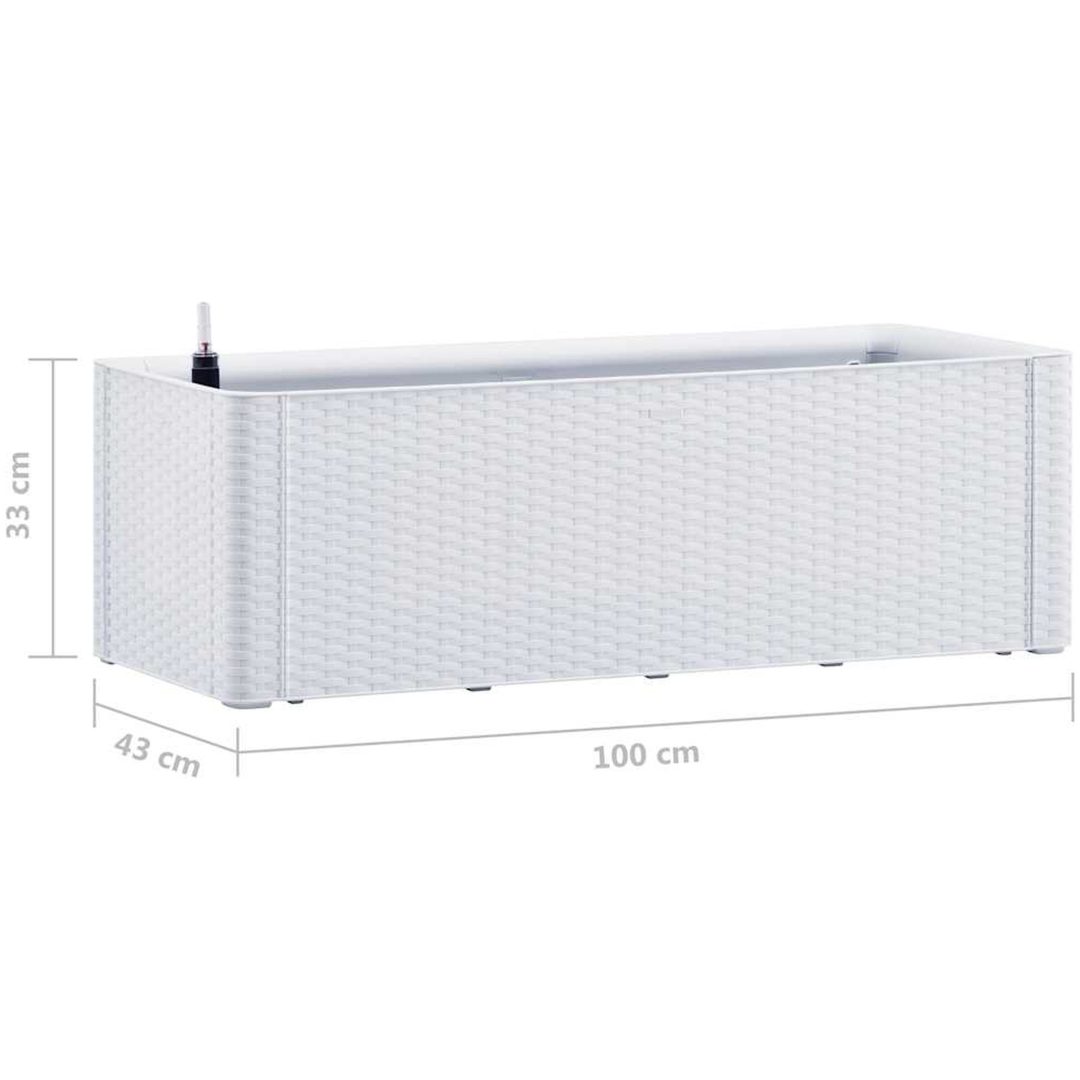 Upphöjd odlingslåda med självbevattning vit vidaXL 100 x 43 x 33 cm – bild 7