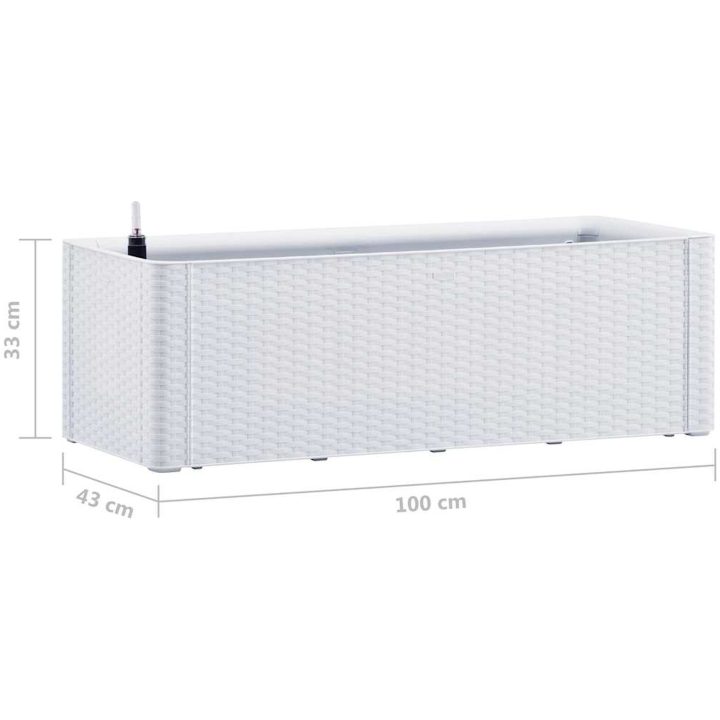 Upphöjd odlingslåda med självbevattning vit vidaXL 100 x 43 x 33 cm – bild 7