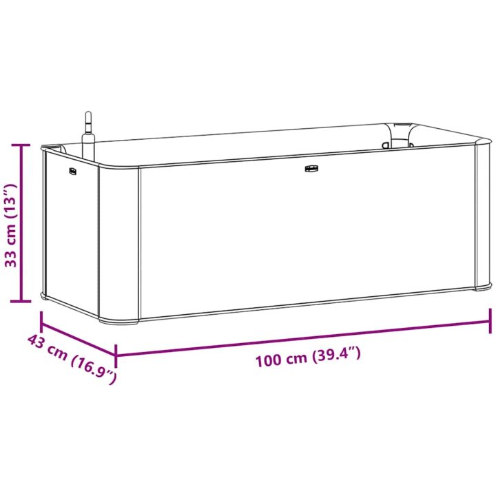 Upphöjd odlingslåda med självbevattning vit vidaXL 100 x 43 x 33 cm – bild 8