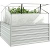 Upphöjd odlingslåda med växthus silver vidaXL 100 x 100 x 85 cm – miniatyr 3