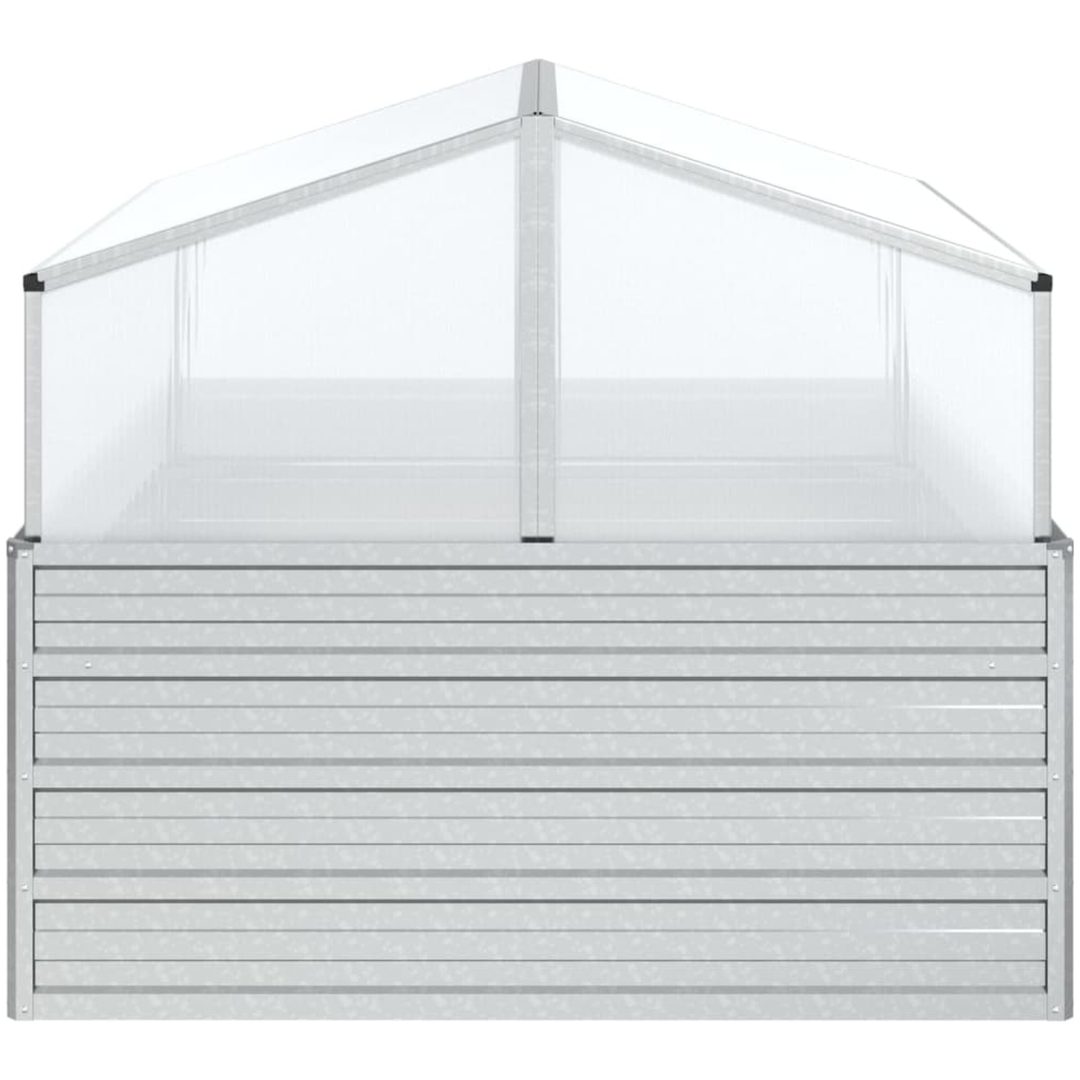 Upphöjd odlingslåda med växthus silver vidaXL 100 x 100 x 85 cm – bild 5