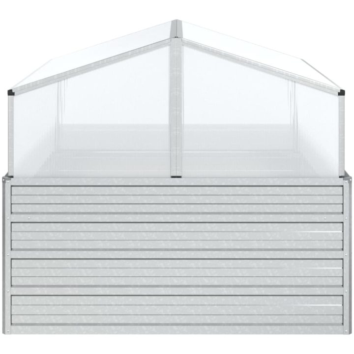 Upphöjd odlingslåda med växthus silver vidaXL 100 x 100 x 85 cm – bild 5