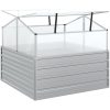 Upphöjd odlingslåda med växthus silver vidaXL 100 x 100 x 85 cm – miniatyr 6